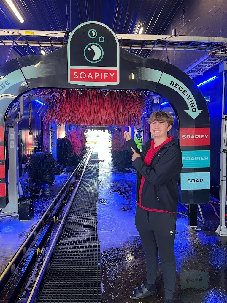 The wash tunnel entrance at Soapify St. Charles