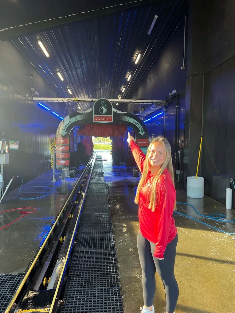 The bright Soapify wash tunnel ready to take the next vehicle